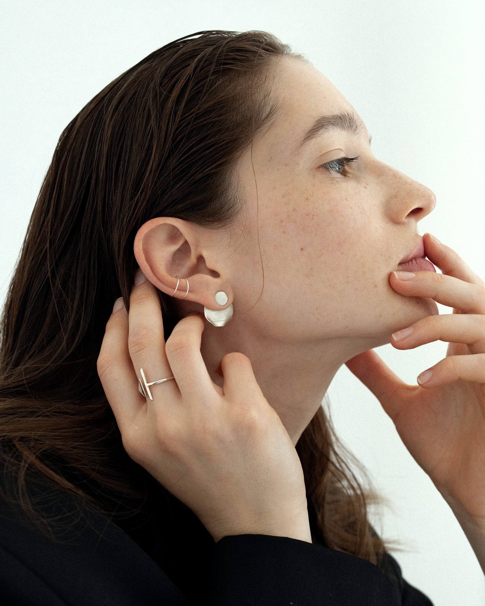 earcuff stříbrný ručně vyrobený